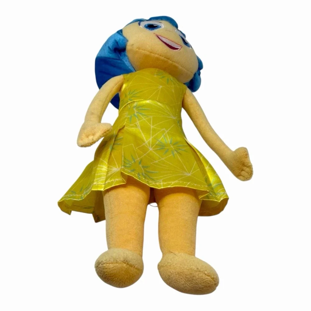 Disney Pixar Inside Out Joy Plush Stuffed Toy Yellow‎ Dress Blue Hair 10 Inch